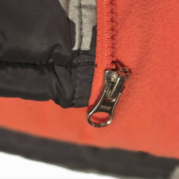 🔵 ☆ NWOT ☆ Wonder Nation Toddler Dino Print Bubble Jacket 2T Orange Grey - Picture 4 of 14